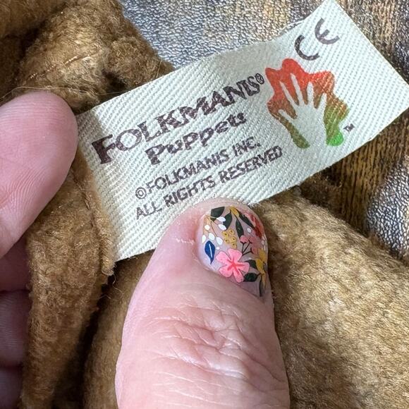 Folkmanis Armadillo Hand Puppet Play Pretend Theatre Plush Stuffed Animal Toy - Picture 5 of 16